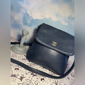 Vintage Liz Claiborne Crossbody Bag Purse (Navy Blue)